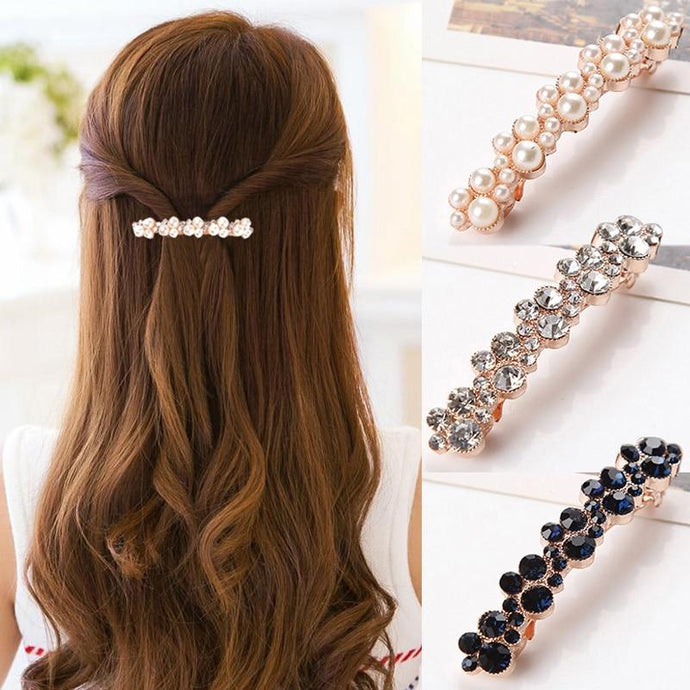 Hot Sale 5 Colors Korean Crystal Pearl Elegant Women Barrettes Hair Clip Hairgrips Hair Accessories - BzilHair – Brazilian Hair
