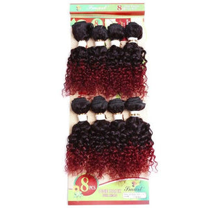 Mongolian kinky curly hair 8pcs/pack 300gram Brazilian Hair Extension Ombre Braiding Hair Weave Bundles Hairstyle Full Head - BzilHair – Brazilian Hair