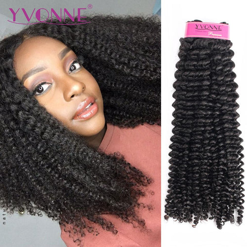 YVONNE Kinky Curly Virgin Brazilian Hair Weave 1/3/4 Bundles Unprocessed Human Hair Natural Color - BzilHair – Brazilian Hair