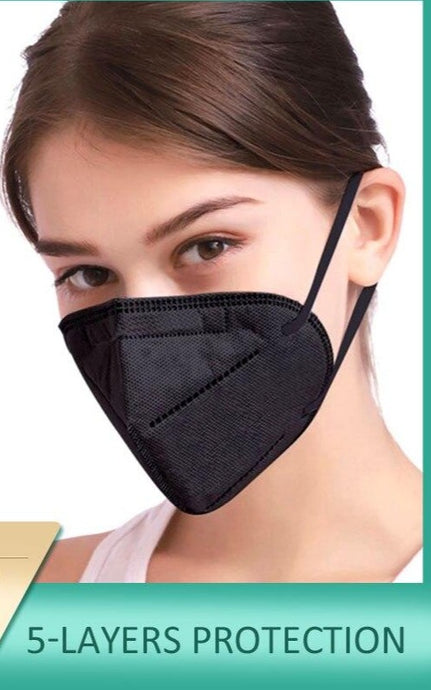 20 pcs black protection face mask equal to ffp2 mask Respirator anti dust adult protective face shield black - BzilHair – Brazilian Hair