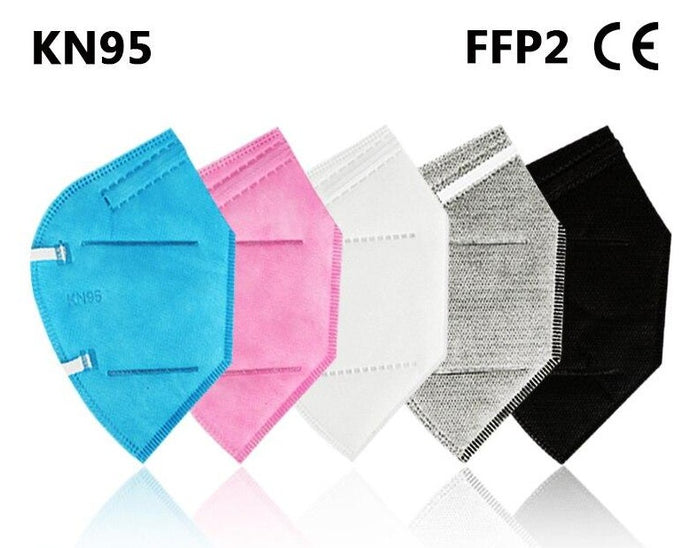 FFP2 MASK KN95 5 Layers  Filter Respirator Black White Blue Pink Gray - BzilHair – Brazilian Hair