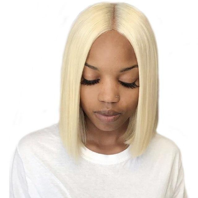 150% Density Lace Front Human Hair Wigs 613 Blonde Short Bob Straight Lace Wigs Brazilian Remy Human Hair Pre plucked Hairline - BzilHair – Brazilian Hair