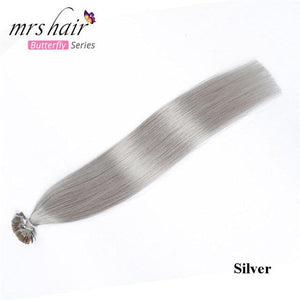 MRSHAIR Pre Bonded Flat Tip Hair Extensions 14" 18" Machine Made Remy Straight Capsules Keratin Fusion Hair - BzilHair – Brazilian Hair
