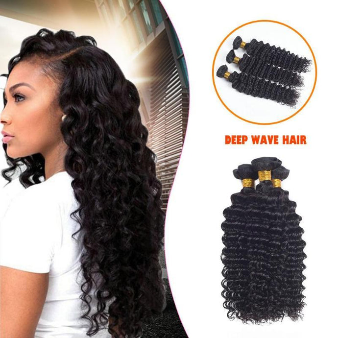 Women Fashion Wig European Human Hair Nature Black Deep Wave Hair Wigs for Women Wavy Cosplay Hair Wig - BzilHair – Brazilian Hair