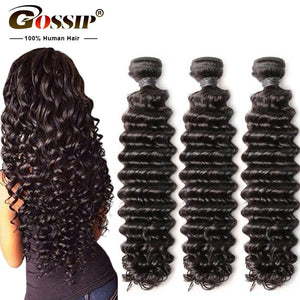 Gossip Deep Wave Bundles Brazilian Hair Weave Bundles 100% Human Hair Weaves Remy Hair Extension 8" To 28" Bundles Can Be Dyed - BzilHair – Brazilian Hair