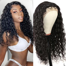 Load image into Gallery viewer, Brazilian Hair Water Wave 13x4 Lace Front Human Hair Wigs With Baby Hair Pre Plucked For Black Women Braided Up 150% Remy Hair - BzilHair – Brazilian Hair