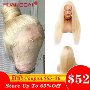 Glueless #613 Blonde Lace Front Human Hair Wigs Brazilian Straight Lace Front Wig Pre Plucked Honey Blonde Remy 13*4 Lace Wigs - BzilHair – Brazilian Hair