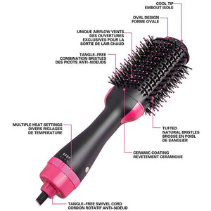 One Step Hair Dryer and Volumizer, Hot Air Paddle Styling Brush  Ion Generator Hair Straightener Curler - BzilHair – Brazilian Hair
