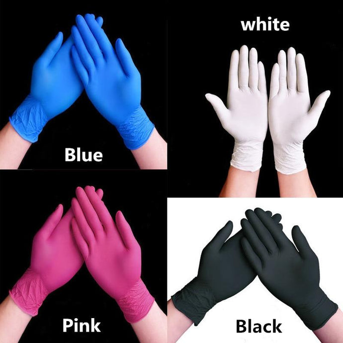100pcs black white Blue disposable nitrile gloves, for household cleaning products, industrial washing, tattoo gloves - BzilHair – Brazilian Hair