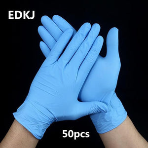 100pcs black white Blue disposable nitrile gloves, for household cleaning products, industrial washing, tattoo gloves - BzilHair – Brazilian Hair