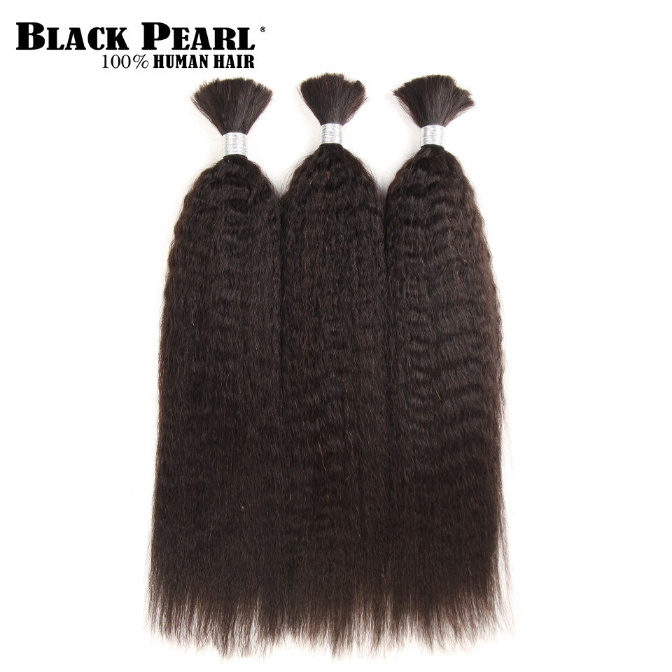 Black Pearl Pre-Colored Yaki Straight Human Hair Bundles Remy Brazilian Hair 3 Bundles Braiding Hair Extenions Braids Hair Deal - BzilHair – Brazilian Hair