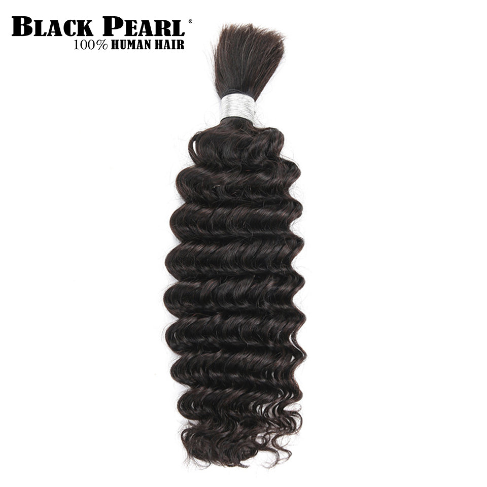 Black Pearl Pre-Colored Deep Wave Brazilian Hair Bulk Braiding Hair Extensions 1 Bundle Remy Human Hair Bundles Braids Hair Deal - BzilHair – Brazilian Hair