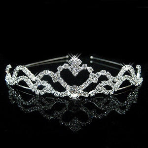 AINAMEISI Princess Crystal Tiaras and Crowns Headband Kid Girls Love Bridal Prom Crown Wedding Party Accessiories Hair Jewelry - BzilHair – Brazilian Hair