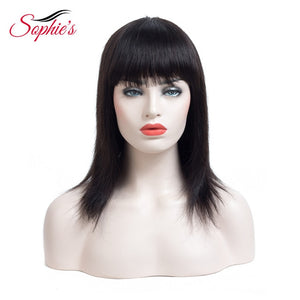 Sophie's Straight Wigs Remy Brazilian Human Hair For Women 100% Human Hair Machine Made No Smell 10 Inch,1B ,#4,99J - BzilHair – Brazilian Hair