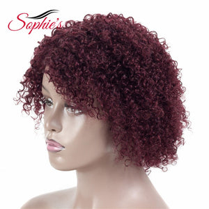 Sophie's Short Human Hair Wigs For Black Women Jerry Curl Human Hair Wigs Non Remy  4 Colors Brazilian Hair Jerry Wigs - BzilHair – Brazilian Hair