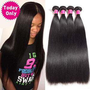 TODAY ONLY 1 / 3 / 4 Bundles Peruvian Straight Hair Bundles Unprocessed Virgin Human Hair Bundles Peruvian Hair Bundles - BzilHair – Brazilian Hair