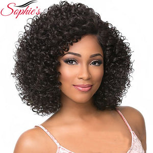 Sophie's Short Human Hair Wigs For Black Women Jerry Curl Human Hair Wigs Non Remy  4 Colors Brazilian Hair Jerry Wigs - BzilHair – Brazilian Hair