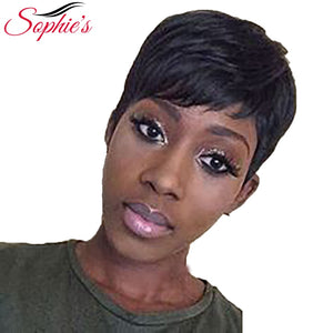 Sophie's Short Human Hair Wigs For Women Brazilian Natural Wave Non-Remy Human Hair No Smell H. ANNA Wigs Bouncy 10inches 61g - BzilHair – Brazilian Hair