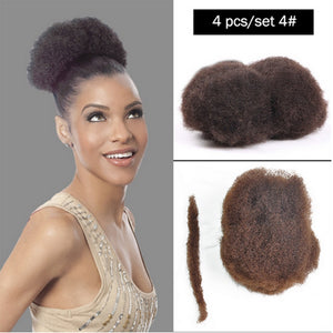 YONNA 4PCS/LOT TIGHT AFRO KINKY BULK HAIR 100% HUMAN HAIR FOR DREADLOCKS,TWIST BRAIDS DARK BROWN 2# AND 4#,LENGTH 8"-26" - BzilHair – Brazilian Hair