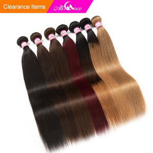 Ali Coco Brazilian Straight Hair 1/3/4 Bundles "8-30" inch  #2/#4/1b/27/ #27/1b/99j Non-Remy Ombre Hair 100% Human Weave Bundles - BzilHair – Brazilian Hair