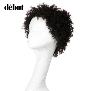 Debut Wigs Human Hair Short Curly Wigs For Black Women Afro Kinky Curly Remy Ombre Human Hair Wig Brazilian Machine Made 2# - BzilHair – Brazilian Hair