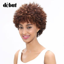 Load image into Gallery viewer, Debut Wigs Human Hair Short Curly Wigs For Black Women Afro Kinky Curly Remy Ombre Human Hair Wig Brazilian Machine Made 2# - BzilHair – Brazilian Hair