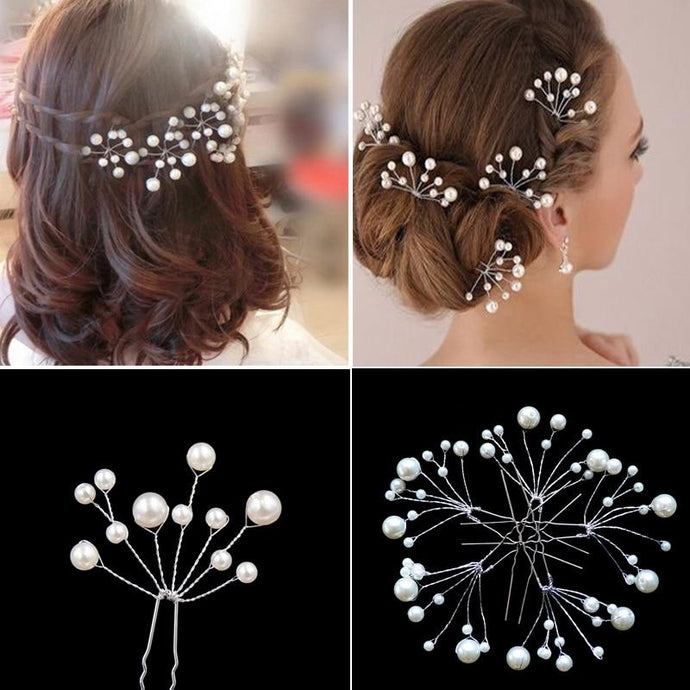 Women Girls Fashion Hairpins Simulate Pearl Hair Clip Wedding Bridal Headwear Hair Pins Styling Clip Tools Braiding Accessories - BzilHair – Brazilian Hair
