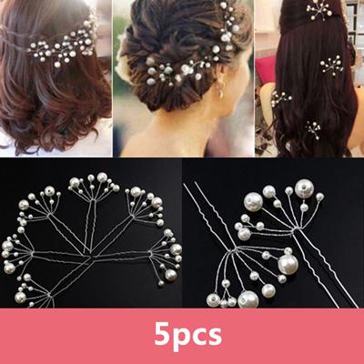 Women Girls Fashion Hairpins Simulate Pearl Hair Clip Wedding Bridal Headwear Hair Pins Styling Clip Tools Braiding Accessories - BzilHair – Brazilian Hair