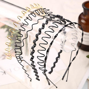 1pc Fashion Unisex Black/golden Wavy Hairband Mens Women Hair Head Hoop Bands Accessories Sport Headband Headdress Styling Tools - BzilHair – Brazilian Hair