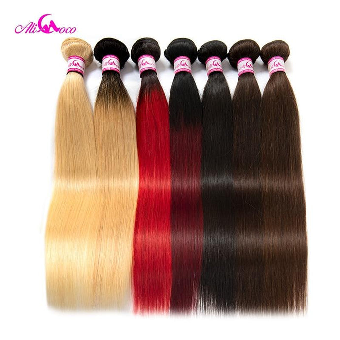 Ali Coco Peruvian Straight Hair  8-30 inch 1/3/4 Bundles Hair Natural Color #2/#4/ #613/ 100% Human Hair Bundles Non Remy Hair - BzilHair – Brazilian Hair