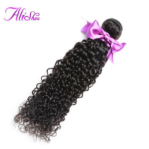 Alishes Malaysian Curly Hair 1/3 PCS Human Hair Curly Hair Bundles Natural Color Malaysian Hair Weave Bundle Deals Free Shipping - BzilHair – Brazilian Hair
