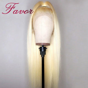 Silky Straight 613 Blonde Lace Front Human Hair Wigs 180% Density Brazilian Lace Front Remy Hair Wig Pre Plucked Favor Hair 8-24 - BzilHair – Brazilian Hair