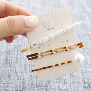 3Pcs/Set Pearl Metal Hair Clip Hairband Comb Bobby Pin Barrette Hairpin Headdress Accessories Beauty Styling Tools New Arrival - BzilHair – Brazilian Hair