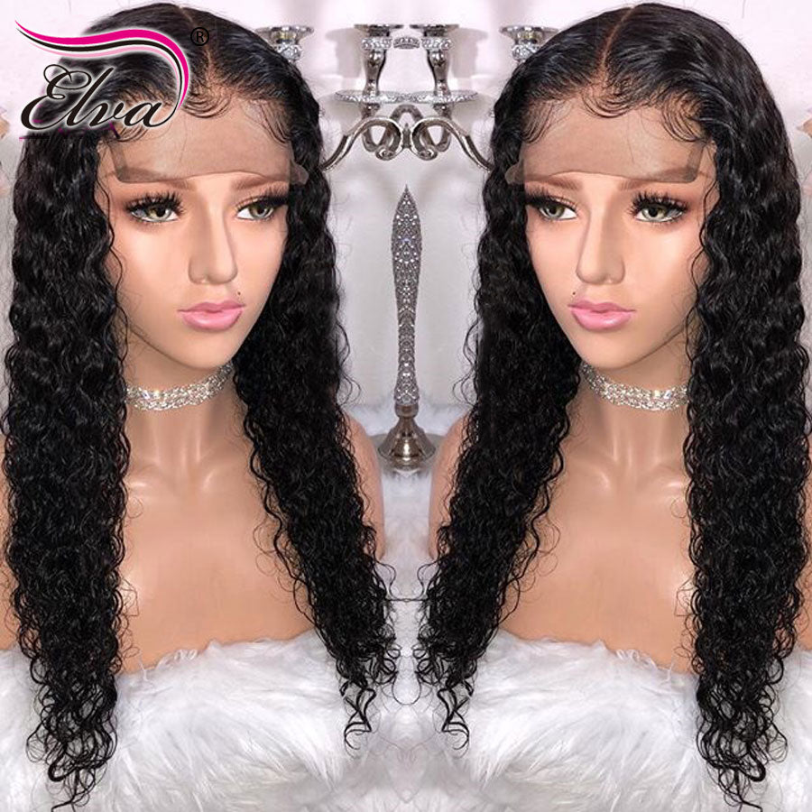 Elva Hair 13x6 Curly Lace Front Human Hair Wigs Pre Plucked Hairline Brazilian Remy Hair Lace Wig With Baby Hair Natural Color - BzilHair – Brazilian Hair