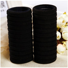Load image into Gallery viewer, 30Pcs Hairdressing Tools Black Rubber Band Hair Ties Rings Ropes Gum Springs Ponytail Holders Hair Accessories Elastic Hair Band - BzilHair – Brazilian Hair