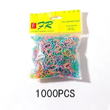 Load image into Gallery viewer, 200/1000PCS Cute Girls Colourful Ring Disposable Elastic Hair Bands Ponytail Holder Rubber Band Scrunchies Kids Hair Accessories - BzilHair – Brazilian Hair