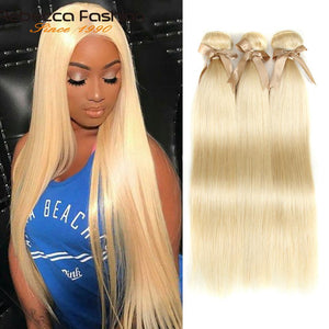 Rebecca Brazilian Straight Hair 613 Honey Blonde Bundles 1/3/4 Bundles Remy Hair Weaving Human Hair Bundles 10-26 Inch - BzilHair – Brazilian Hair