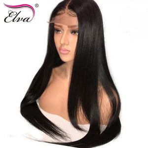 Elva Hair 250% Density 360 Lace Frontal Wig Pre Plucked With Baby Hair Straight Brazilian Lace Front Human Hair Wigs Remy Hair - BzilHair – Brazilian Hair