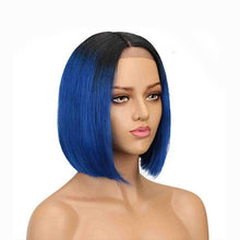 Load image into Gallery viewer, Short Lace Front Human Hair Wigs For Black Women Brazilian Remy Bob Wig With Baby Hair Pre Plucked 13x4 Blonde Pink 99J Luasy - BzilHair – Brazilian Hair