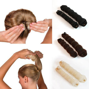 Fashion 1PC Women Hair Style Hair Tool Nylon Hair Ring Magic Foam Sponge Disc Hairball Meatball Headwear Hair Accessories - BzilHair – Brazilian Hair