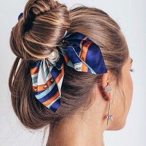 2019 New Chiffon Bowknot Silk Hair Scrunchies Women Pearl Ponytail Holder Hair Tie Hair Rope Rubber Bands Hair Accessories - BzilHair – Brazilian Hair