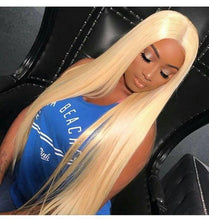 Load image into Gallery viewer, 13*4 Lace Front Human Hair Wigs For Black Woman Middle Part 150% 613 Blonde Lace Frontal Wigs Brazilian Straight Remy Hair - BzilHair – Brazilian Hair