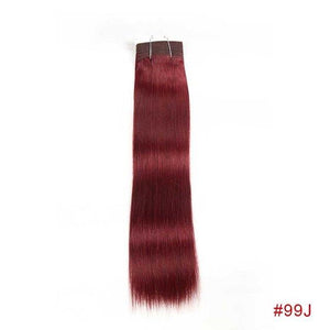 Rebecca Natural Silky Weave Human Hair 1 Bundle Deals Brazilian Ombre Straight Hiar Colored Remy Hair #27 #30 #99J #Burgundy Red - BzilHair – Brazilian Hair