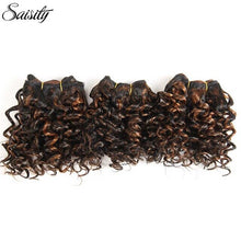 Load image into Gallery viewer, Saisity 6 Inch Brazilian kinky curly hair bundles synthetic weaving ombre hair extensions short natural african braids - BzilHair – Brazilian Hair
