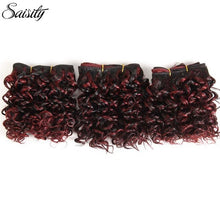 Load image into Gallery viewer, Saisity 6 Inch Brazilian kinky curly hair bundles synthetic weaving ombre hair extensions short natural african braids - BzilHair – Brazilian Hair