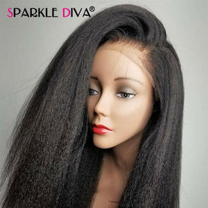 360 Lace Frontal Wig Kinky Straight Lace Wig Brazilian Human Hair Wigs 180% Density Remy Lace Front Human Hair Wigs For Women - BzilHair – Brazilian Hair