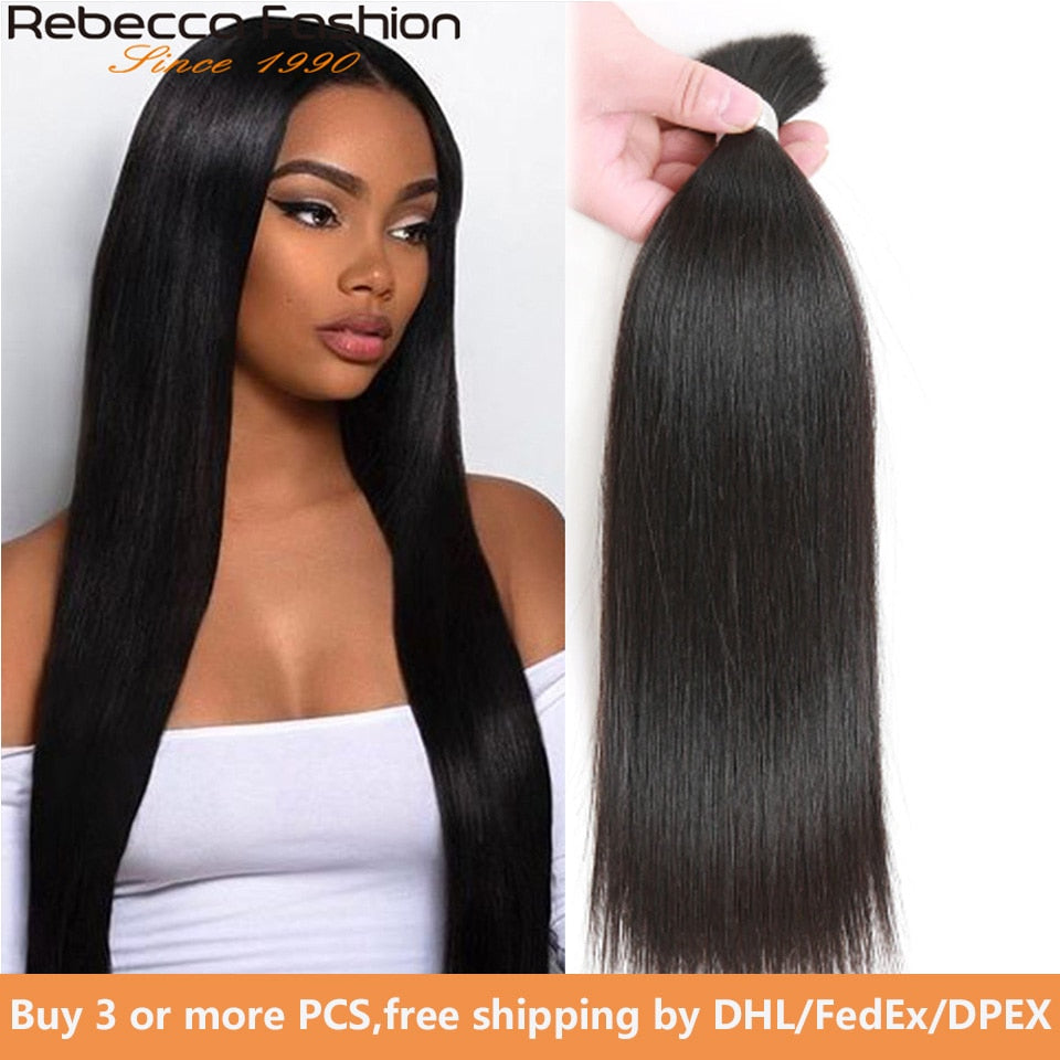 Rebecca Brazilian Remy Straight Bulk Human Hair For Braiding Bundles Free Shipping 10 To 30 Inch Natural Color Hair Extensions - BzilHair – Brazilian Hair