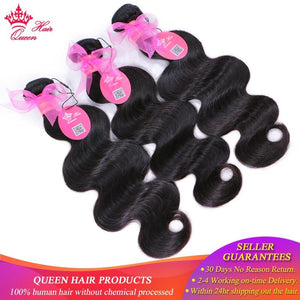 Queen Hair Brazilian Hair Weave Bundles 3PCS Body Wave Virgin Human Hair Extension Products Natural Color FAST SHIPPING - BzilHair – Brazilian Hair
