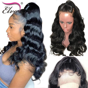 Elva Hair 180% Density 360 Lace Frontal Wig Pre Plucked With Baby Hair 10"-22" Body Wave Natural Color Brazilian Remy Hair Wigs - BzilHair – Brazilian Hair
