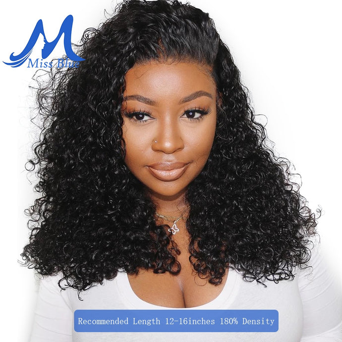 Missblue Jerry Curly Lace Front Human Hair Wigs For Black Women Brazilian Remy Hair Lace Frontal Short BOB Wigs With Baby Hair - BzilHair – Brazilian Hair